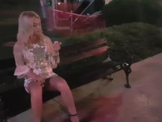 Crazy girl masturbate and pee on public street-public exhibitionist