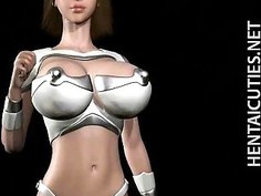 Hottie 3D anime slave gets tied up